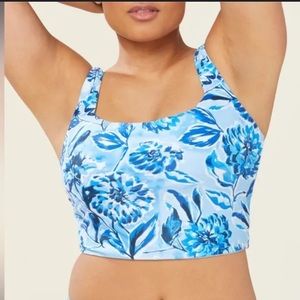 NWT- ANDIE Swim The Siren Tank Top In Blue Floral